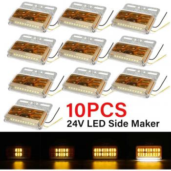 10pcs 24V Dynamic Side Marker Light Kit for Trailers