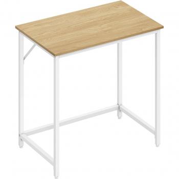 Escritorio Compacto 50 x 80 x 76 cm, Roble Natural y Blanco Perla