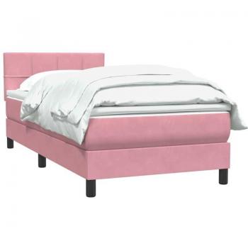 Boxspringbett VidaXL Rosa Samt, 90x210 cm, Matratze integriert