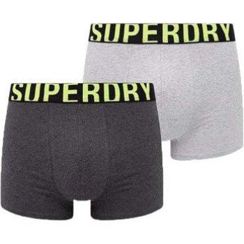 Superdry Dual-Print XL Boxers, Charcoal/Gray – Pair of 2