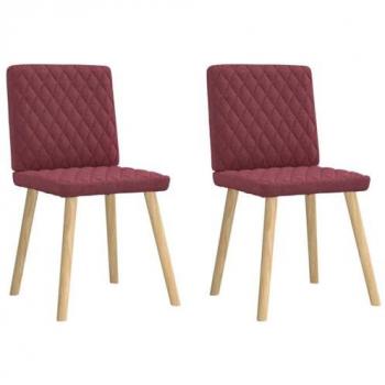 Sillas de comedor en tela rojo tinto (2 unidades)