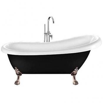 ROGIER&MOTHES Standbadewanne Richmond in Schiefergrau mit antiken Kupfer-Löwenfüßen, 171 Liter