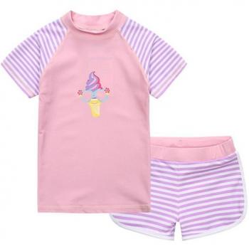 Wishere Baby Girls Swim Shirt and Bottom Set