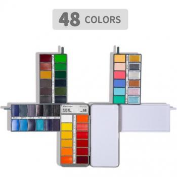 Travel-Friendly 36 Solid Watercolor Paint Set with Water Brush Pen