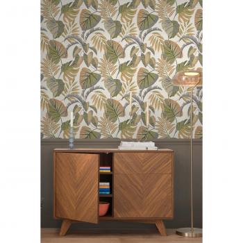 Jungle Leaves Vliestapete 10 m × 52 cm – glatt, ein Stück
