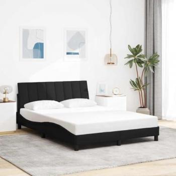 Lit sans matelas noir 140x190 cm modèle Hanko