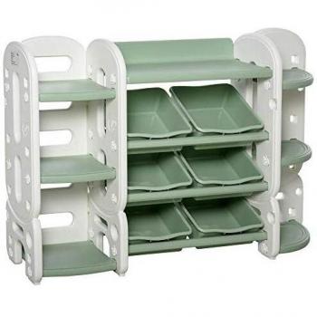 PortaGiocattoli HomCom 6 Cesti 7 Mensole