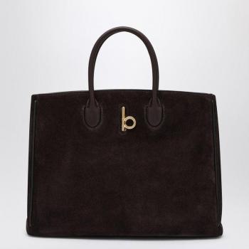 Burberry Women's Rocking Horse Medium Brown Suede Tote Bag