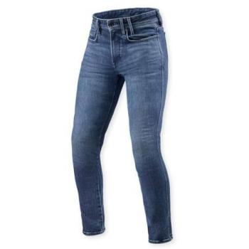 Jeans Moto Rev'it Piston 3 Skinny Blu Medio Usato L30 Taglia 30