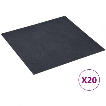 Planches 20x Vida XL Marbre Noir – Sol auto‑adhésif