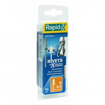 Rapid Rivets Stainless Steel 4 x 12 mm Pack of 50