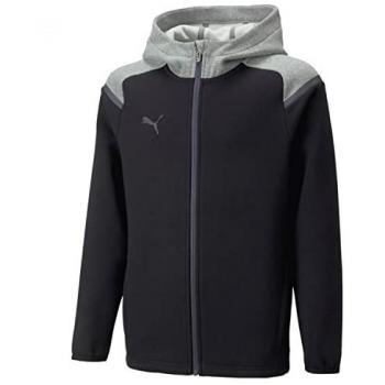 Puma Teamcup Casual Hoodie for Kids Black/Medium Grey Heather