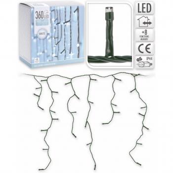 OUTIROR Eiszapfen LED-Lichterkette, 360 LEDs, kaltweiß, 230 V, IP 44