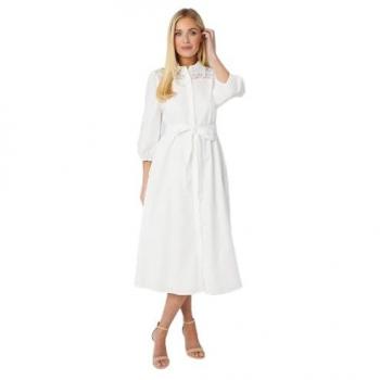 Wallis Women's Petite Cotton Cutwork Shirt Dress (Size 8)