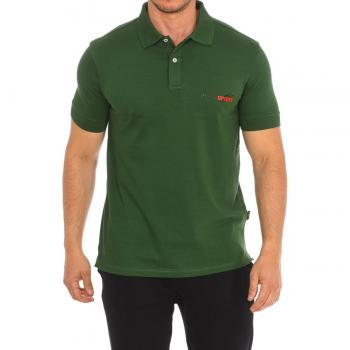 Plein Sport PIPS511 Mens Green Polyester Short-Sleeved Polo Shirt, Size Small