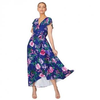 Angel Sleeve Floral Midi Dress for Special Occasions