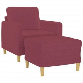 VidaXL Weinroter Sessel mit Hocker 60 cm