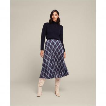 Rosa Plisada de Falda Midi – Talla Grande
