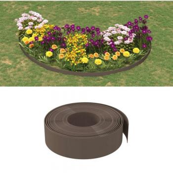 Bordures de jardin 3 pcs marron 10 m 15 cm polyéthylène vidaXL