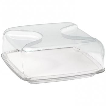 Cloche à fromage carrée transparente avec plateau en bois Guzzini Fratelli GZ27000000