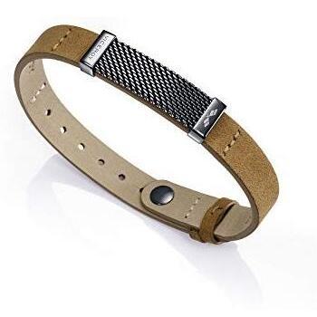 Pulsera Viceroy Fashion de acero y piel camel para hombre