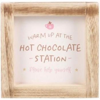 Panneau Chocolat Chaud en Bois