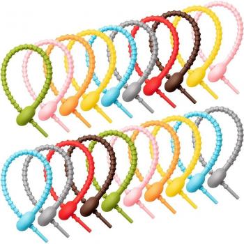 Attaches de câble en silicone, 20 pièces, pour casque et ligne de données