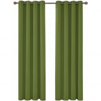 Deconovo Blackout Curtains Green 55 x 114 Inch