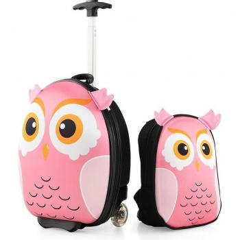 Set di Bagagli per Bambini: Valigia e Zaino Rosa