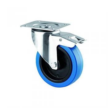 Manutention AVL 3377 UFR : roulette pivotante, frein, 125 kg, 125 × 40 mm, couleur bleu