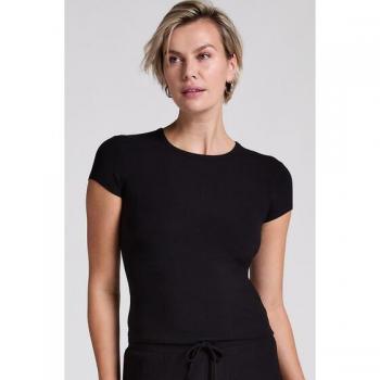Hunkemöller Blusa de Pijama Rib Negra