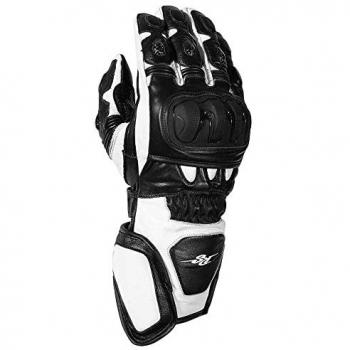 Guantes de Moto Rusty Stitches Marc Negro-Blanco para Hombre Adulto, Talla 2XL