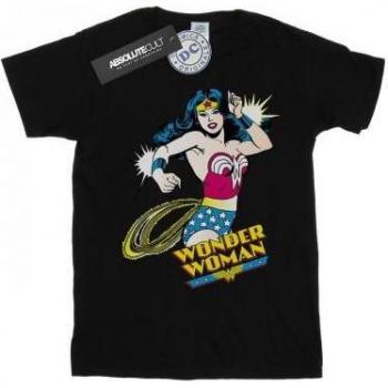 Maglietta Bianca Wonder Woman Lazo in Cotone per Donna