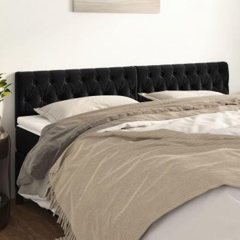 VidaXL 2x Têtes de Lit Meubles de Chambre à Coucher Noir 90x7x78/88 cm Velours