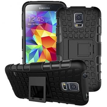 Funda Samsung Galaxy S5, SsHhUu Armadura Doble Capa con Soporte Protector 5.1 pulgadas