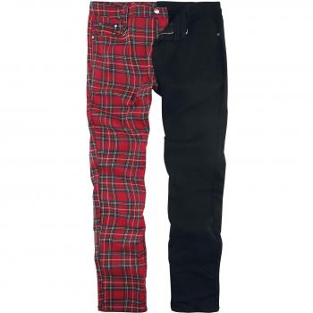 Split Pantalo en Toile Gothic – Banned Alternative, Homme, Rouge/Noir