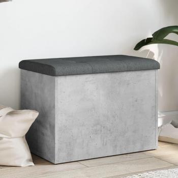 Banc de rangement en bois d'ingénierie gris béton 62x42x45 cm