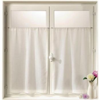 Paire de Vitrages Etamine Blanc 95 x 200 cm