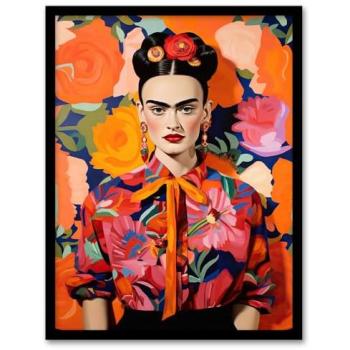 Dynamic Mexican Artist Women – Vibrant Oil Portrait with Bold Florals