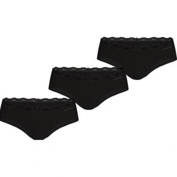 Trío de Bragas Mujer CK Hipster en Negro – L (Micro Stretch)