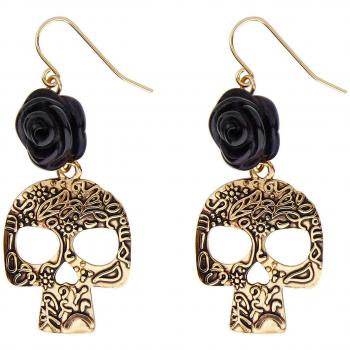 Mottoparty Schmuck: Totenkopf mit Rosen-Design