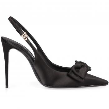 Dolce & Gabbana Black Ballerina Shoes with Bow, Size 9 US / 39 EU / 6 UK