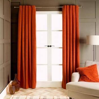 OHS Rust Bouclé Blackout Curtains with Eyelets – 90x90in