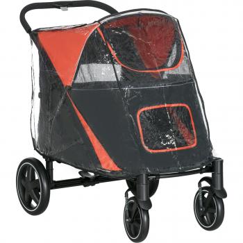 One-Click Foldable Pet Travel Stroller with Rain Cover