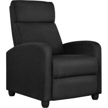 Silla Relax Ajustable Tapizada en Lino y Negro