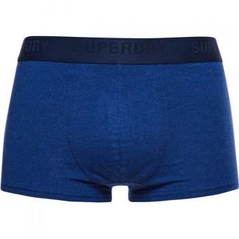 Superdry Men's Organic Cotton Boxer Shorts Pack of 2, Navy Blue/Super Bright Blue, Size S