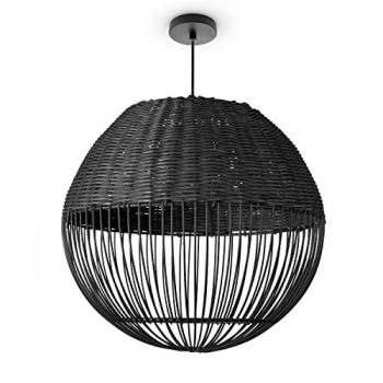 Table de chevet lampadaire en rotin, lampe suspendue 30 cm