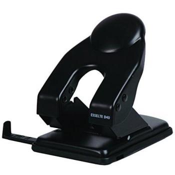 Esselte Professional 2-Hole Punch, 40 Sheet Capacity, Black Metal