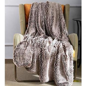 Coastline Super Soft Two Tone Faux Fur Throw Blanket