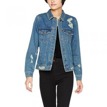 Only Onlbecky Back EMB DNM Jacket, Medium Blue Denim